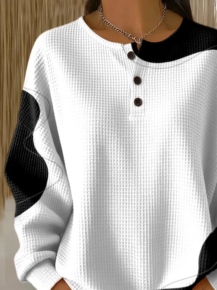 Women Abstract Crew Neck Printing Casual Spring/Fall Long Sleeve ...