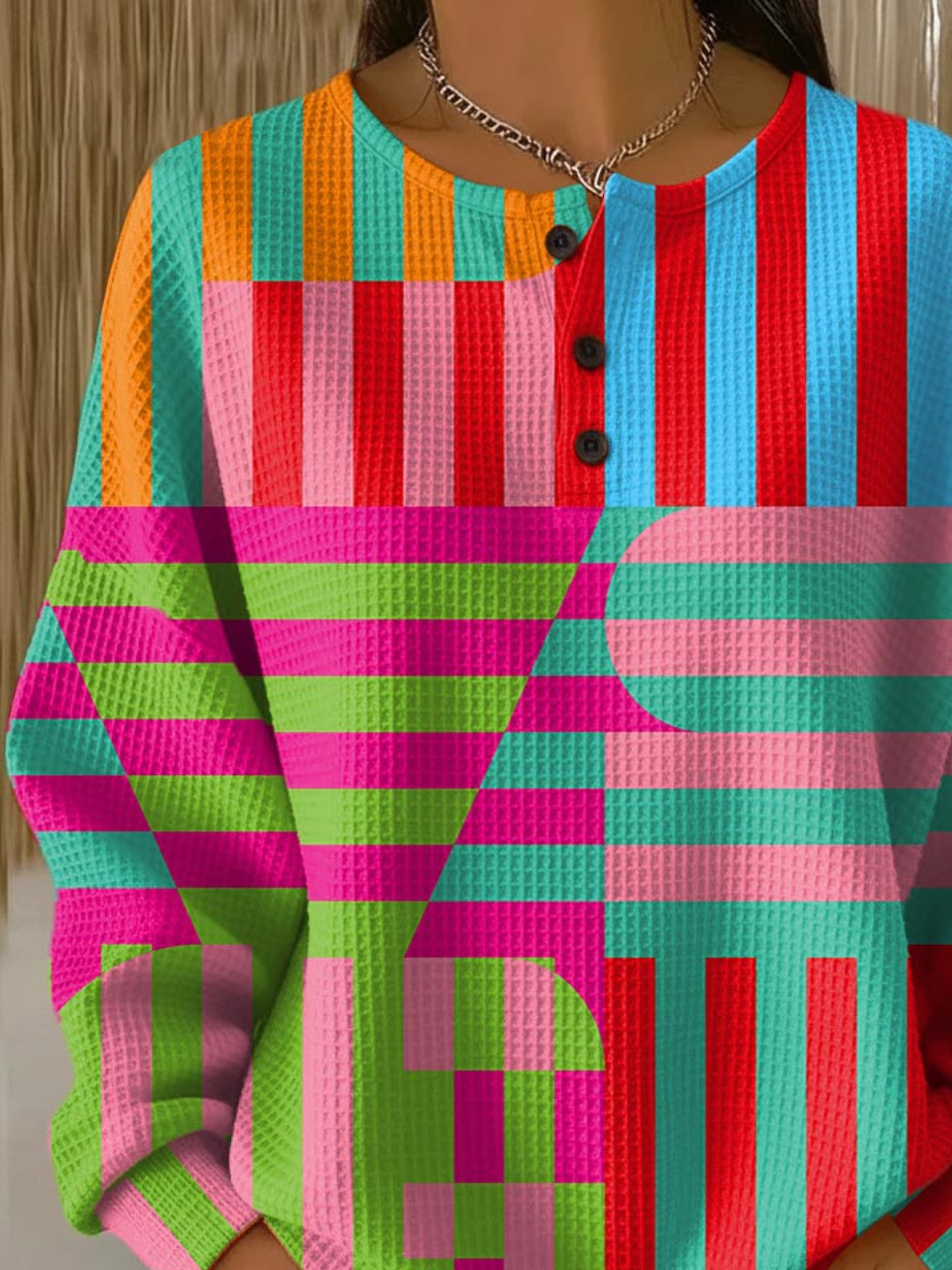 Women Abstract Crew Neck Printing Casual Spring/Fall Long Sleeve ...