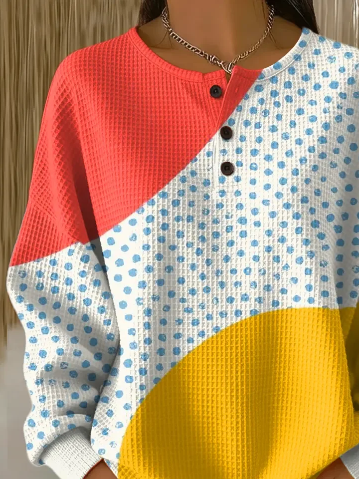 Women Abstract Crew Neck Printing Casual Spring/Fall Long Sleeve ...