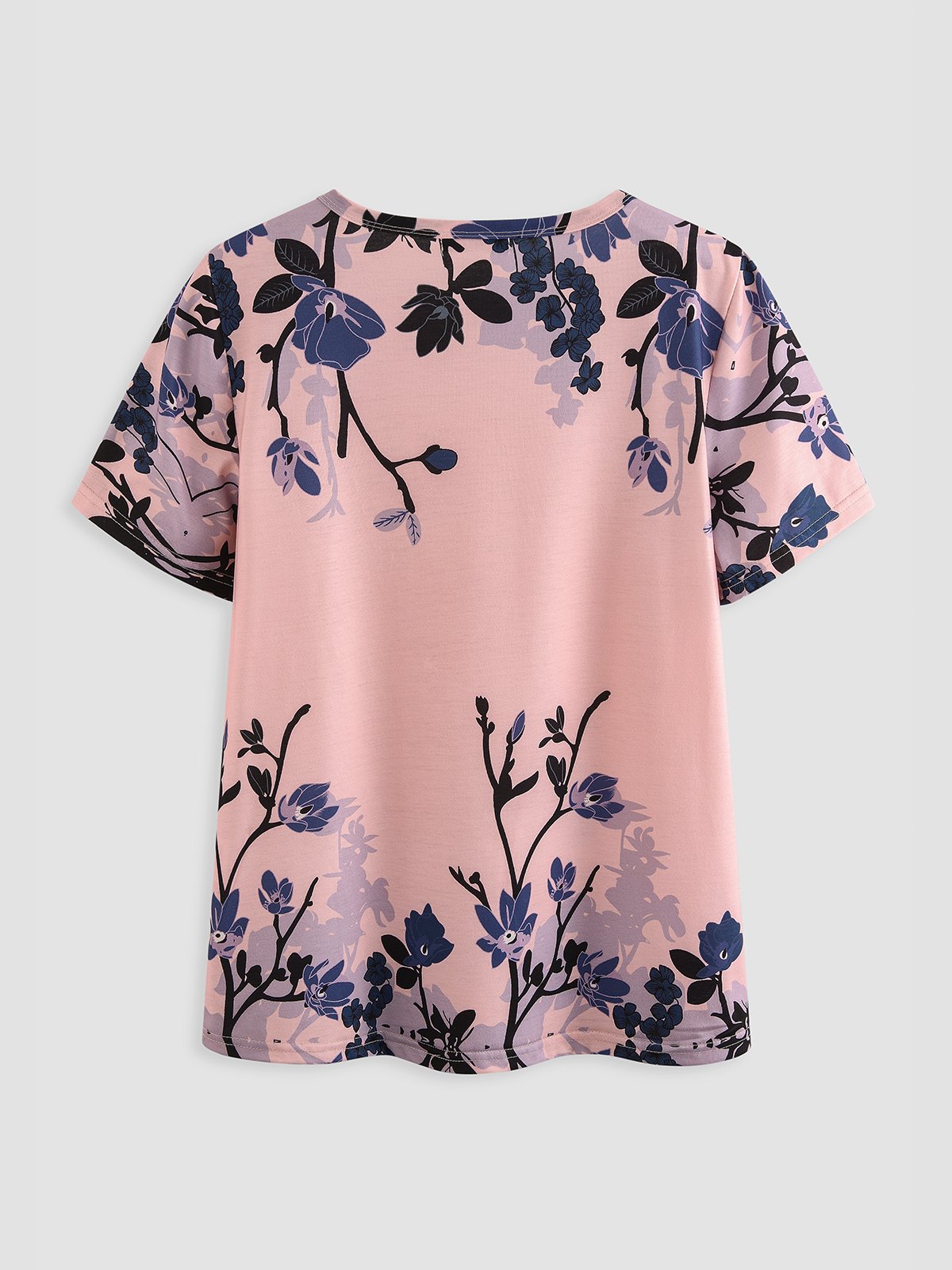 JFN Crew Neck Floral Casual T-Blouse/Tee