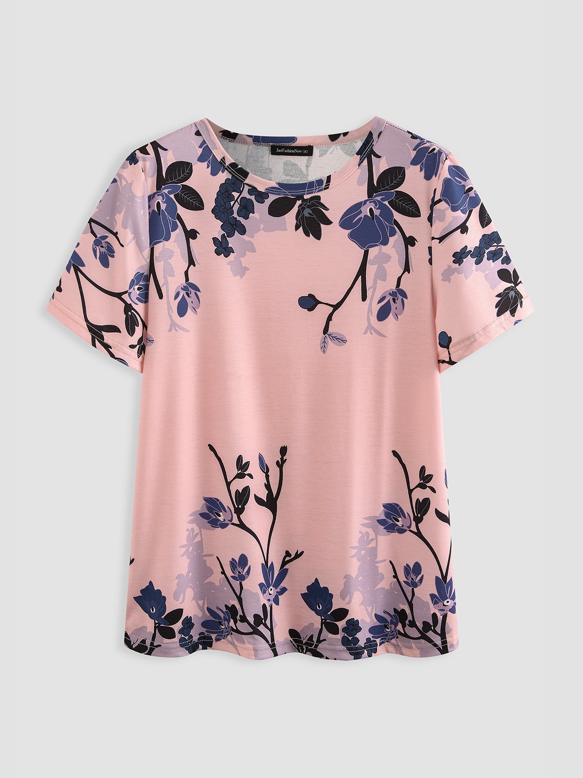 JFN Crew Neck Floral Casual T-Blouse/Tee