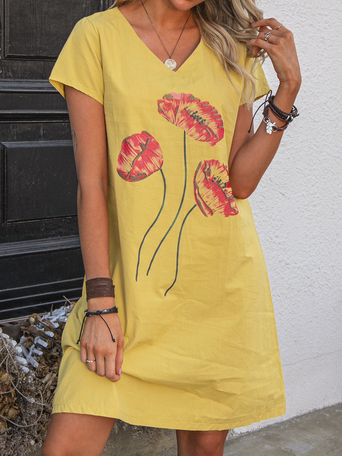 Casual Short Sleeve Knitting Dress justfashionnow