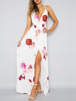 Luxe For Days Floral Slit Swing Chiffon Dress