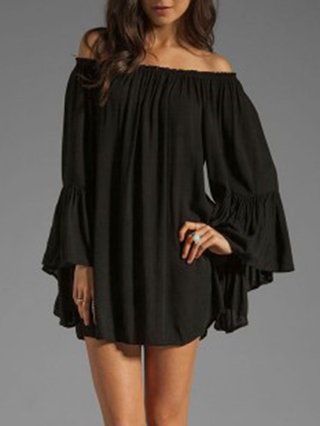 off the shoulder long sleeve summer dress