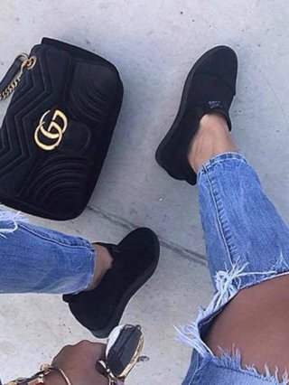 fashion letter slip on wedge