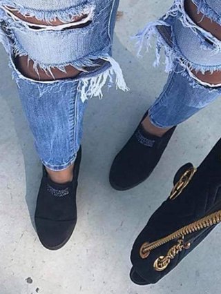 fashion letter slip on wedge