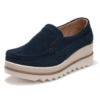 suede slip on platform shoes