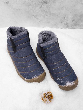 large size unisex waterproof fur lining slip on snow boots