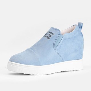 slip on faux suede wedge heel sneakers