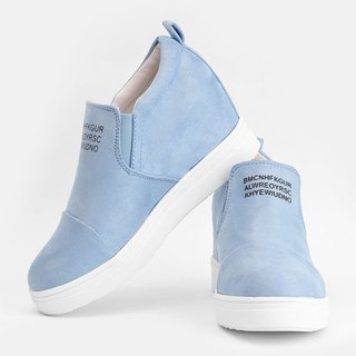 leather slip on faux suede wedge heel sneakers