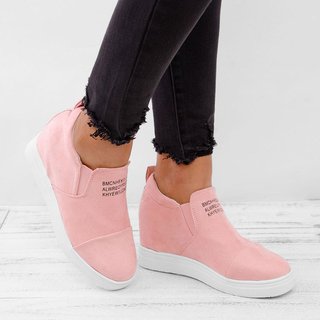 fashion letter slip on wedge sneakers