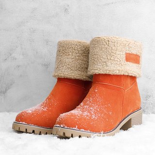 women large size snow boot warm chunky heel boots