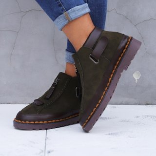 chelsea platform flat bottom martin ankle boots