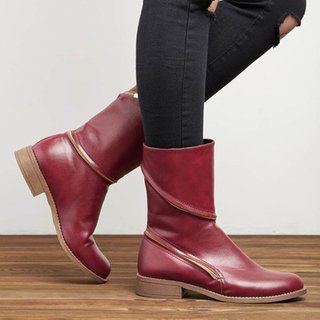 women distressed ankle boots pointed western style leather boots