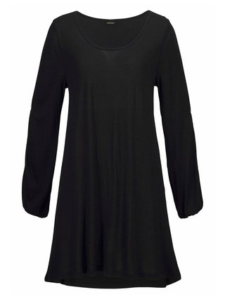 plain black casual dress