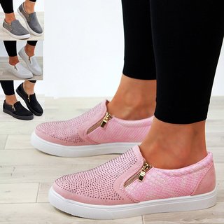 Justfashionnow New Womens Casual Sneakers Flat Slip On Pumps Shoes