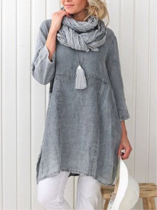Pockets Plain Casual Linen Maxi Dresses Justfashionnow Com