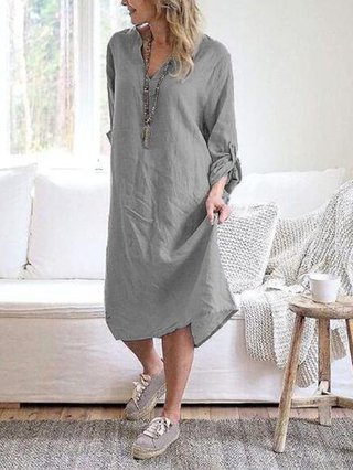 womens linen midi dress