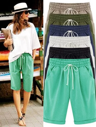 womens plus cotton shorts