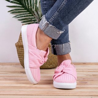 womens pink slip on sneakers