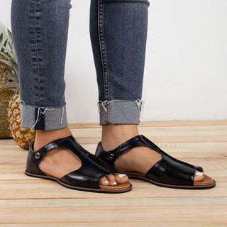 black flat slip on sandals