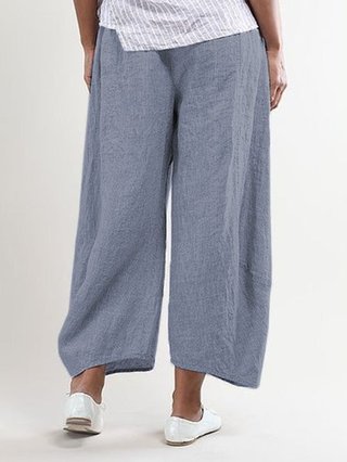 Pants Women Plus Size Casual Wide Leg Holiday Shift Cotton Pockets