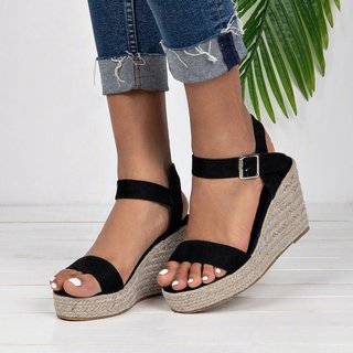 espadrille wedges adjustable buckle sandals