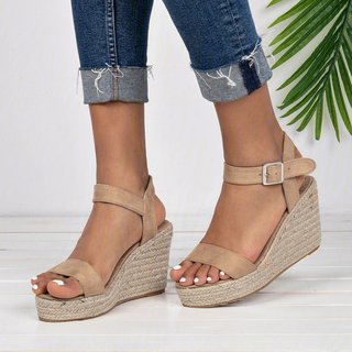 espadrille wedges adjustable buckle sandals