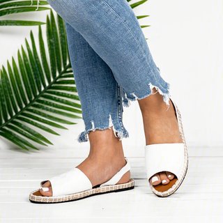 peep toe flat espadrille sandals