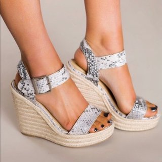 espadrille wedges adjustable buckle sandals