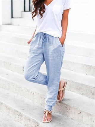 Solid Linen Pants Justfashionnow Com