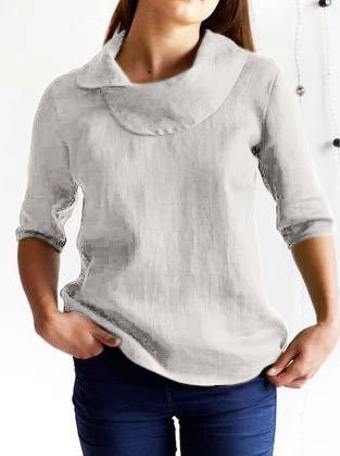 Justfashionnow 1 Blue Green White Orange Red Women Tops Linen Cowl