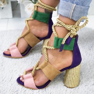 Justfashionnow Heels Open Toe Royal Blue Casual Heels
