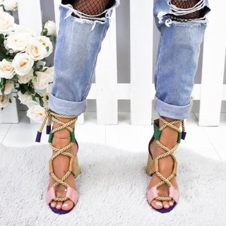 Justfashionnow Heels Open Toe Royal Blue Casual Heels
