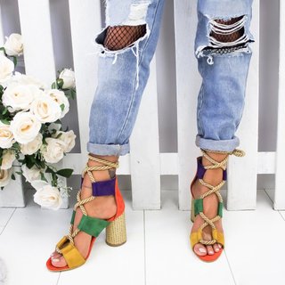 Justfashionnow Heels Open Toe Royal Blue Casual Heels