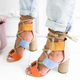 Justfashionnow Heels Open Toe Royal Blue Casual Heels