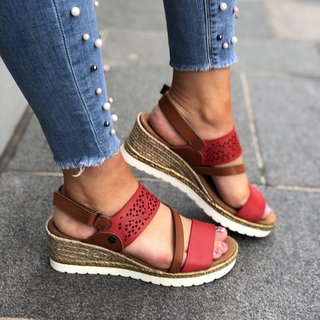 Justfashionnow Creepers Wedges Wedge Heel Magic Tape Black