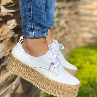 Casual Round Toe White Platform Sneakers