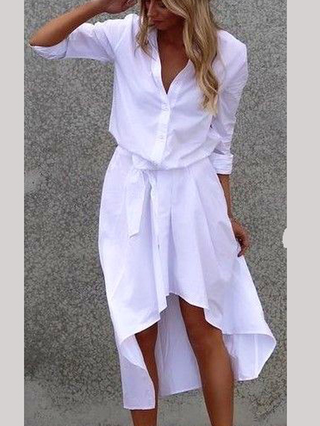 solid half sleeve dress