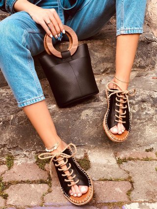 Justfashionnow Sandals Flat Heel Brown Open Toe Sandals