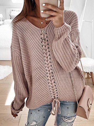 Plus Size Knitted Women 2019 Fall Pullover Sweaters