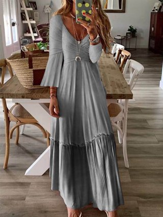 vintage long sleeve maxi dress