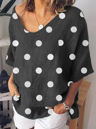 polka dot plus size shirt