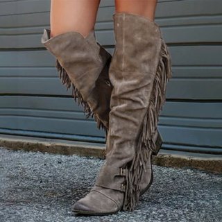 tassel boots suede