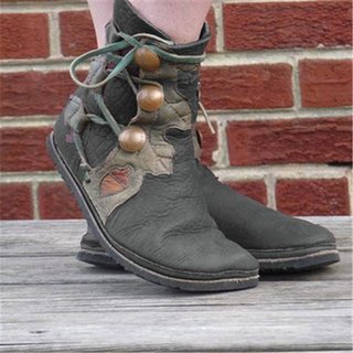 flat heel leather ankle boots