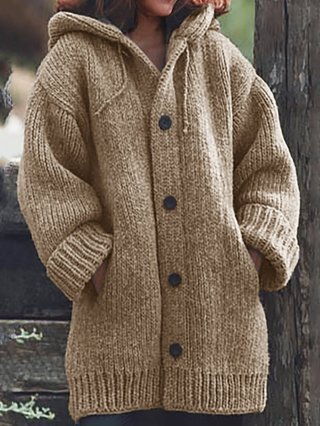 long hooded cardigan plus size
