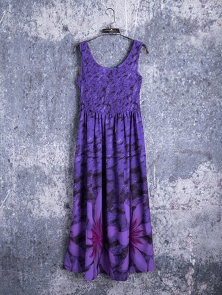 Plus Size Shirred Abstract Sleeveless Women Maxi Dress