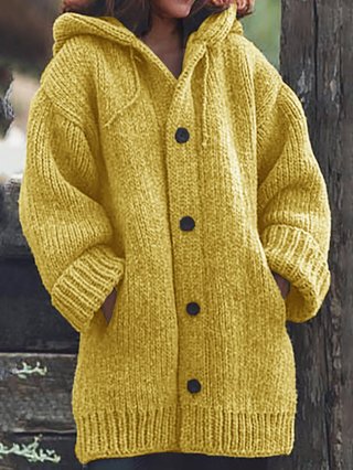 RSunshine Men Turn-Down Collar Button-Down Knitting Plus Size Cardigan Sweater