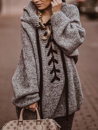 lace up sweater