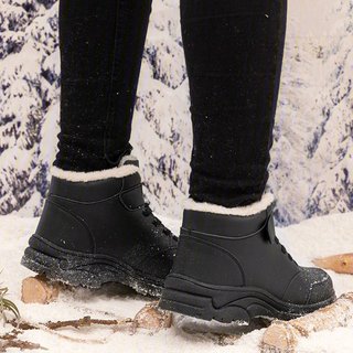 Justfashionnow Boots Red Lace Up Casual Flat Heel Round Toe Boots